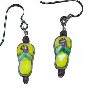 Porcelain adorable Flip Flop/Amethyst